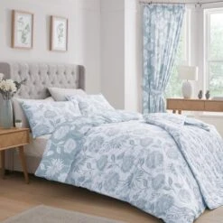 Dreams And Drapes Chrysanthemum Reversible Duvet Cover And Pillowcase Set -Home Luxe Studio 30916137 alt02