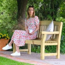 Emily 2 Seater Bench With Seat Pad 24 Emily 2 Seater Bench With Seat Pad -Home Luxe Studio 30916597 alt01