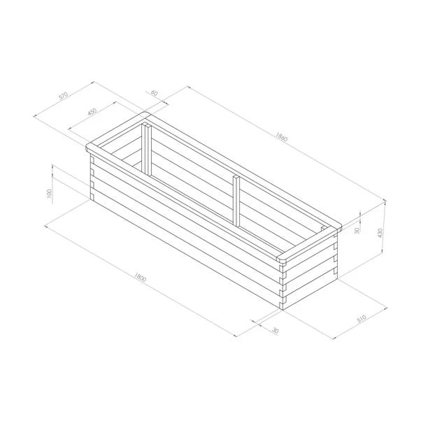 Narrow Sleeper Raised Bed 4 Narrow Sleeper Raised Bed - Image 2
