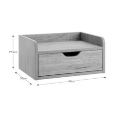 Cilla 1 Drawer Floating Bedside Table, Grey Oak Effect -Home Luxe Studio 30917501 alt09