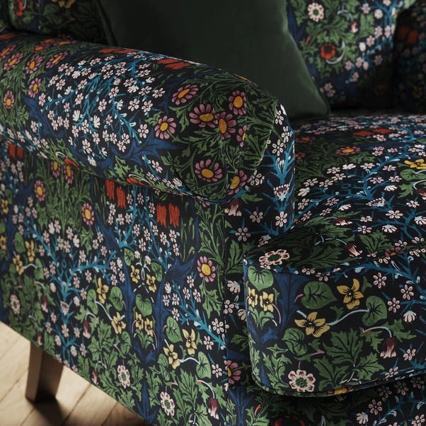 Jolene William Morris Blackthorn Print Velvet Snuggle Chair 6 Jolene William Morris Blackthorn Print Velvet Snuggle Chair - Image 4