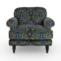 Jolene William Morris Blackthorn Print Velvet Snuggle Chair 17 Jolene William Morris Blackthorn Print Velvet Snuggle Chair -Home Luxe Studio 30917905 alt06