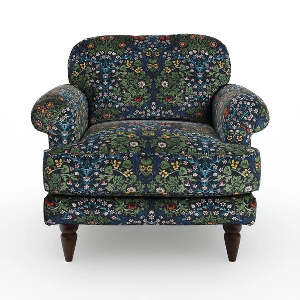 Jolene William Morris Blackthorn Print Velvet Snuggle Chair 9 Jolene William Morris Blackthorn Print Velvet Snuggle Chair - Image 7