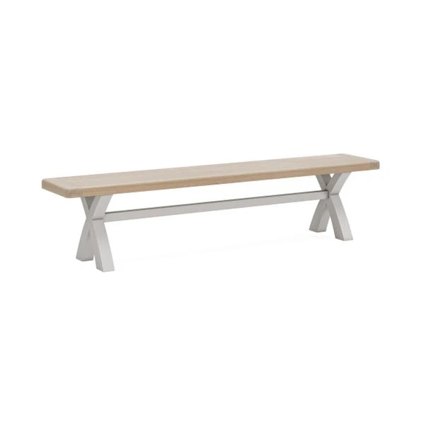 Salcombe Cross Leg Dining Bench, Oak 6 Salcombe Cross Leg Dining Bench, Oak - Image 4