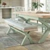 Salcombe Cross Leg Dining Bench, Oak 1 Salcombe Cross Leg Dining Bench, Oak -Home Luxe Studio 30918931