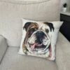 Christine Varley British Bulldog Square Cushion -Home Luxe Studio 30918988