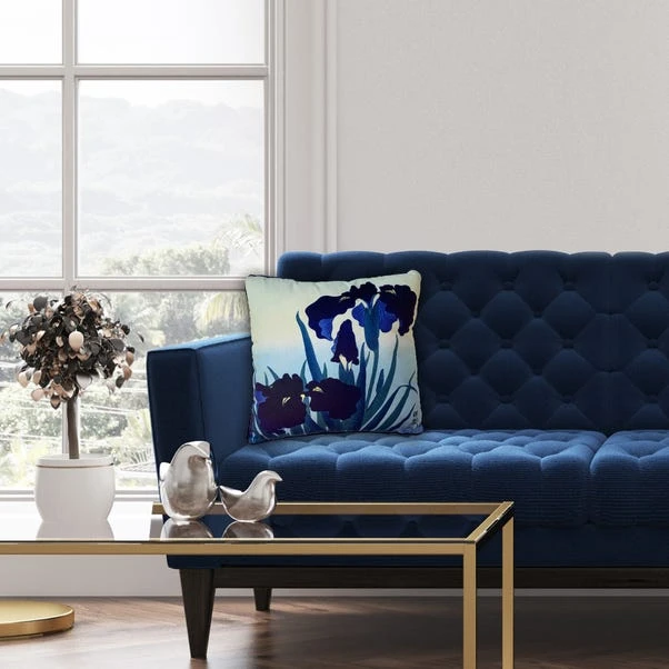 The Art Group Ohara Koson Iris Flowers Velvet Square Cushion 4 The Art Group Ohara Koson Iris Flowers Velvet Square Cushion - Image 2