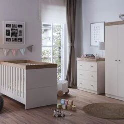 Little Acorns Burlington Cot Bed And 3 Drawer Chest Nursery Set -Home Luxe Studio 30919389 alt02