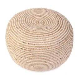 Kaikoo Jute Stripe Bean Bag Pouffe -Home Luxe Studio 30919955 alt02