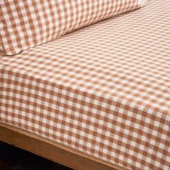 Portloe Gingham Woven Cotton Fitted Sheet 26 Portloe Gingham Woven Cotton Fitted Sheet -Home Luxe Studio 30921101