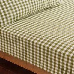 Portloe Gingham Woven Cotton Fitted Sheet 25 Portloe Gingham Woven Cotton Fitted Sheet -Home Luxe Studio 30921111