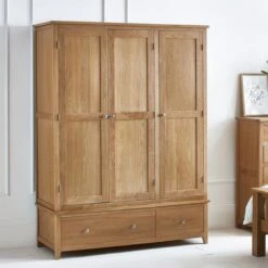 Jenkins 3 Door Wardrobe, Oak