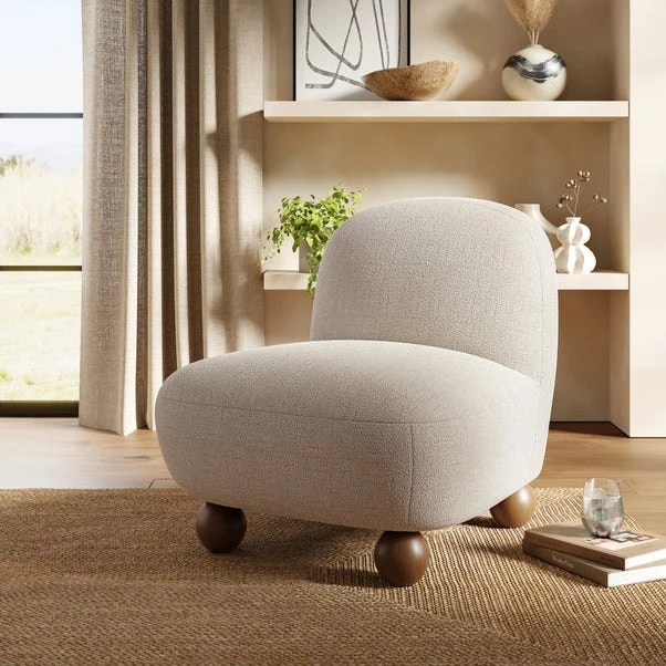 Nylah Multi Tone Boucle Curved Accent Chair 21 Nylah Multi Tone Boucle Curved Accent Chair - Image 19
