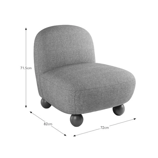 Nylah Multi Tone Boucle Curved Accent Chair 20 Nylah Multi Tone Boucle Curved Accent Chair - Image 18