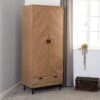 Barker Double Wardrobe, Oak Effect -Home Luxe Studio 30921456