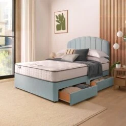 Silentnight Divan Bed With Fabric Merlin Headboard 38 Silentnight Divan Bed With Fabric Merlin Headboard -Home Luxe Studio 30922492 alt01