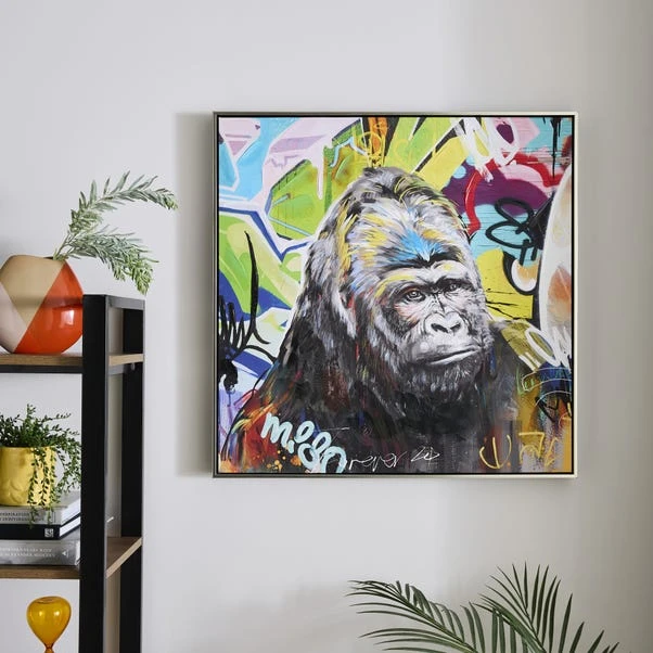 Graffiti Gorilla Framed Canvas 3 Graffiti Gorilla Framed Canvas