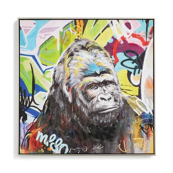 Graffiti Gorilla Framed Canvas 5 Graffiti Gorilla Framed Canvas - Image 3
