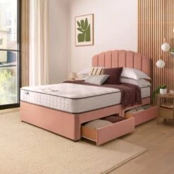 Silentnight Divan Bed With Velvet Merlin Headboard 37 Silentnight Divan Bed With Velvet Merlin Headboard -Home Luxe Studio 30923005 alt01