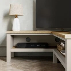 Olney Open Corner TV Unit For TVs Up To 55", Stone 11 Olney Open Corner TV Unit For TVs Up To 55", Stone -Home Luxe Studio 30924848 alt02