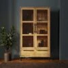 Bryant Display Cabinet, Mango Wood Effect 2 Bryant Display Cabinet, Mango Wood Effect -Home Luxe Studio 30925262