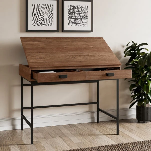 Fulton Draftsman Desk, Pine Effect 4 Fulton Draftsman Desk, Pine Effect - Image 2