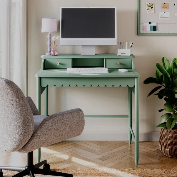 Remi Scalloped Small Step Up Desk 4 Remi Scalloped Small Step Up Desk - Image 2