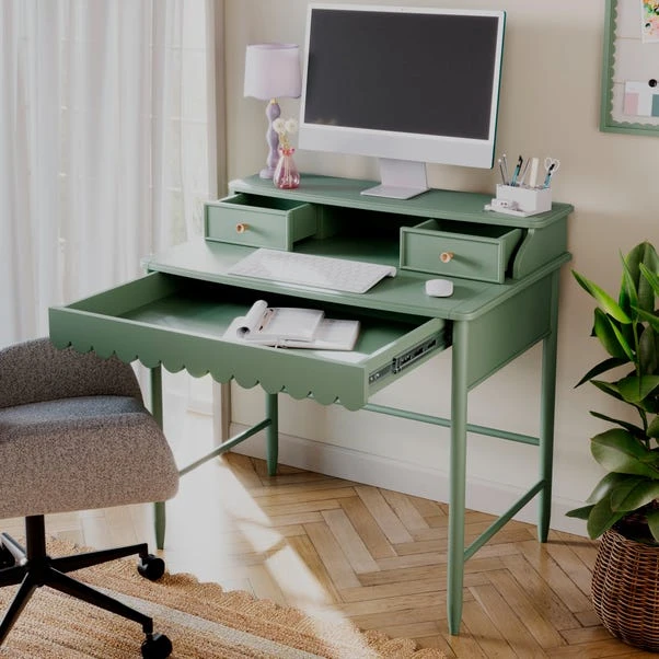 Remi Scalloped Small Step Up Desk 5 Remi Scalloped Small Step Up Desk - Image 3