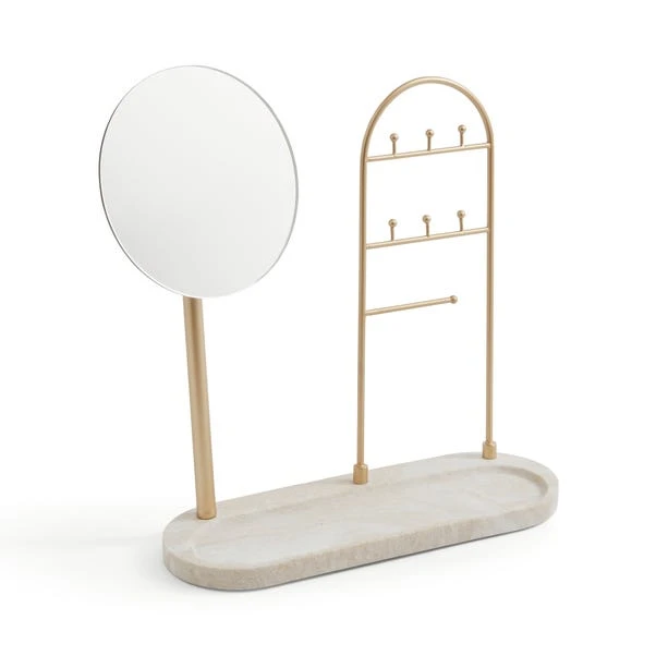 Freestanding Marble Round Dressing Table Mirror With Jewellery Storage 5 Freestanding Marble Round Dressing Table Mirror With Jewellery Storage - Image 3