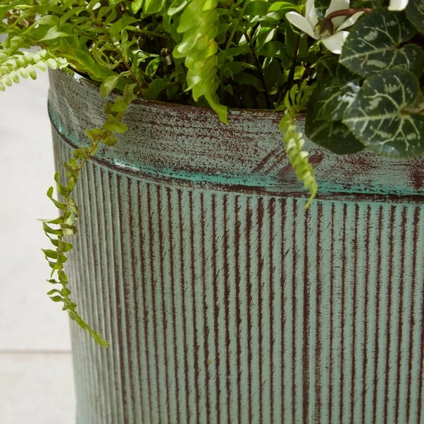 Iron Green Trough Plant Pot 4 Iron Green Trough Plant Pot - Image 2