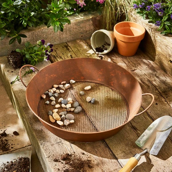 Iron Rust Garden Sieve 3 Iron Rust Garden Sieve