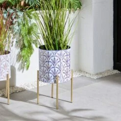 Metal Plant Pot On Gold Stand 8 Metal Plant Pot On Gold Stand -Home Luxe Studio 30925723