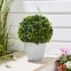 Artificial Round Topiary Tree In Grey Plant Pot 2 Artificial Round Topiary Tree In Grey Plant Pot -Home Luxe Studio 30925746