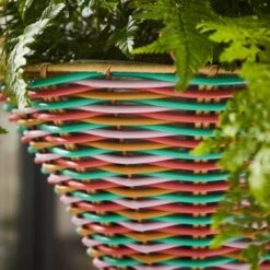 Multicoloured Tapered Woven Hanging Basket 5 Multicoloured Tapered Woven Hanging Basket -Home Luxe Studio 30925783 alt01