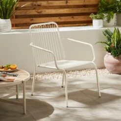 Steel Garden Chair White 6 Steel Garden Chair White -Home Luxe Studio 30926376 alt01