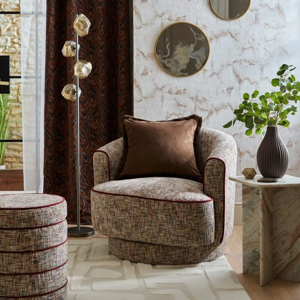 Carmen Chenille Curved Swivel Chair 3 Carmen Chenille Curved Swivel Chair