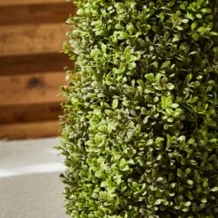 Artificial Boxwood Cone Shaped Tree In Woven Plant Pot -Home Luxe Studio 30926641 alt02