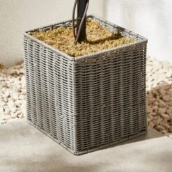 Artificial Boxwood Ball Tree In Woven Plant Pot 12 Artificial Boxwood Ball Tree In Woven Plant Pot -Home Luxe Studio 30926644 alt01