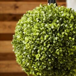 Artificial Boxwood Ball Tree In Woven Plant Pot 13 Artificial Boxwood Ball Tree In Woven Plant Pot -Home Luxe Studio 30926644 alt02