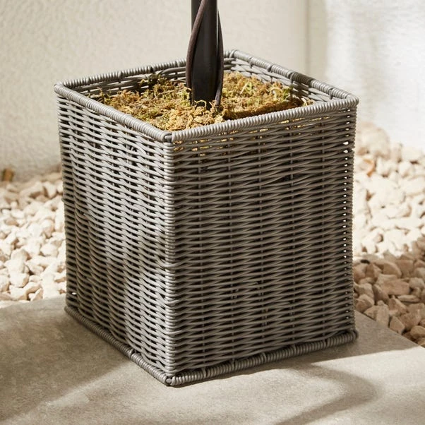 Artificial Boxwood Ball Tree In Woven Plant Pot 4 Artificial Boxwood Ball Tree In Woven Plant Pot - Image 2