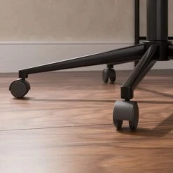 Modena Walnut Effect Office Chair, Black Faux Leather 14 Modena Walnut Effect Office Chair, Black Faux Leather -Home Luxe Studio 30926647 alt04