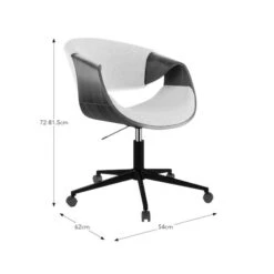 Modena Walnut Effect Office Chair, White Boucle 17 Modena Walnut Effect Office Chair, White Boucle -Home Luxe Studio 30926648 alt09