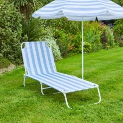 Blue And White Folding Lounger -Home Luxe Studio 30926656 alt03