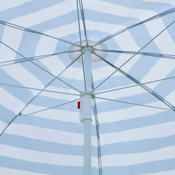 Blue And White Striped Beach Parasol 6 Blue And White Striped Beach Parasol - Image 4