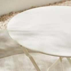 White Steel 60cm Folding Bistro Table 7 White Steel 60cm Folding Bistro Table -Home Luxe Studio 30926700 alt02