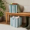 Set Of 2 Coastal Stripe Storage Cubes 2 Set Of 2 Coastal Stripe Storage Cubes -Home Luxe Studio 30926813