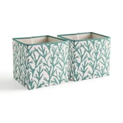 Set Of 2 Coastal Coral Storage Cubes 12 Set Of 2 Coastal Coral Storage Cubes -Home Luxe Studio 30926823 alt02