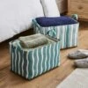 Set Of 2 Coastal Stripe Rectangular Storage Boxes 1 Set Of 2 Coastal Stripe Rectangular Storage Boxes -Home Luxe Studio 30926831