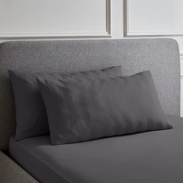 Hotel 230 Thread Count Sateen Stripe Large Standard Pillowcase Pair 10 Hotel 230 Thread Count Sateen Stripe Large Standard Pillowcase Pair - Image 8