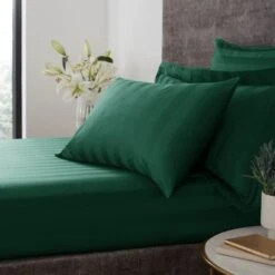 Hotel Cotton 230 Thread Count Stripe Fitted Sheet 25 Hotel Cotton 230 Thread Count Stripe Fitted Sheet -Home Luxe Studio 30927089